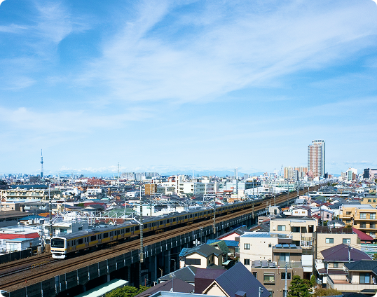 電車線工事の仕事風景