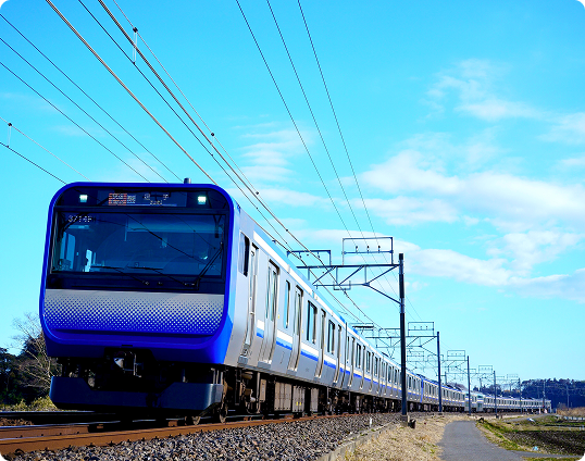 電車線工事の仕事風景
